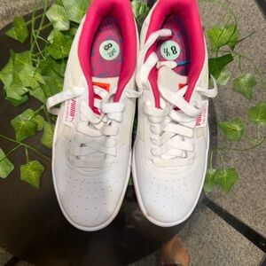 Puma White and Pink Athletic Shoes